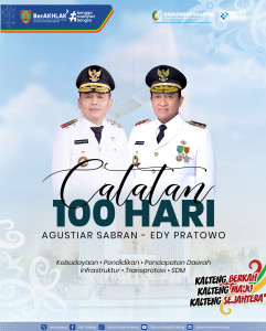 100 Hari Kerja Agustiar Sabran dan Edy Pratowo untuk Kalteng Berkah Kalteng Maju